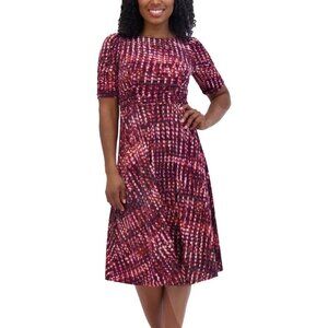 Jessica Howard Purple Mix Printed Midi Dress NWT Size 10